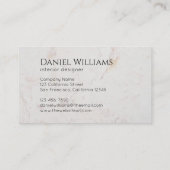 Zwarte Marmer Witte Monogram Moderne Elegant Visitekaartje (Achterkant)