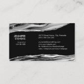 Zwarte marmer, zilver en moeder van Pearl Visitekaartje (Achterkant)