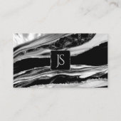 Zwarte marmer, zilver en moeder van Pearl Visitekaartje (Voorkant)