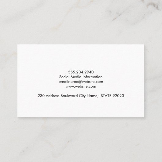 Zwarte marmer | Zwarte bakstenen muur Visitekaartje (Achterkant)