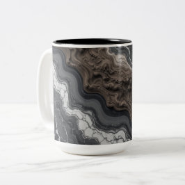 Zwarte Marmeren Abstracte Koffiemok – Moderne mok