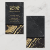 Zwarte marmeren achtergrond | Gouden marmer Visitekaartje (Voorkant / Achterkant)