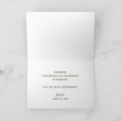 Zwarte Marmeren Gouden Olifant Groomsman Voorstel  Feestdagen Kaart (Binnen)