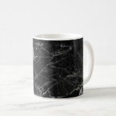 Zwarte Marmeren Initiële Monogram Koffiemok (Voorkant rechts)