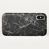 Zwarte Marmeren iPhone X Hoezen (Achterkant (horizontaal))