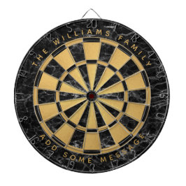 Zwarte marmeren nep goud folie Elegante aangepaste Dartbord