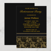 Zwarte Marmeren Pensioenfeest Kaart (Voorkant / Achterkant)