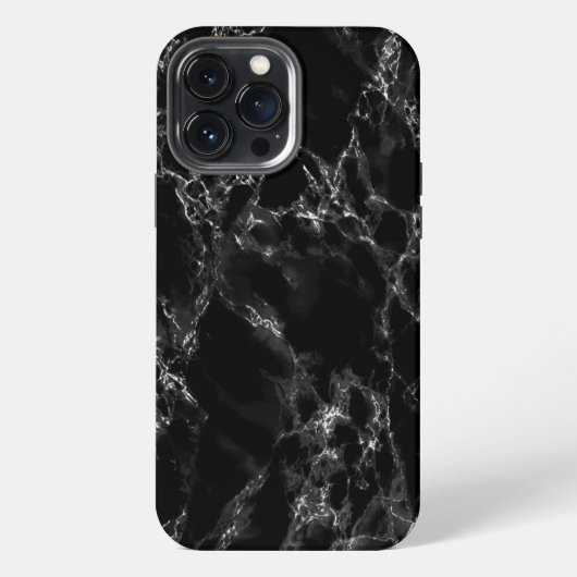 Zwarte marmeren steen - Elegant iPhone Hoesje (Achterkant)