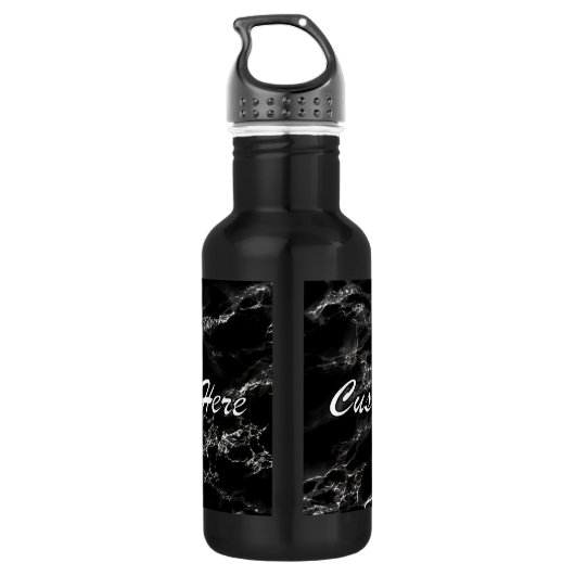 Zwarte Marmeren Stenen Waterfles met aangepaste te (Achterkant)