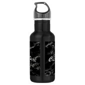 Zwarte Marmeren Stenen Waterfles met aangepaste te Waterfles (Achterkant)