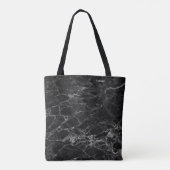 Zwarte Marmeren Tote Bag met Initiële Monogram (Achterkant)