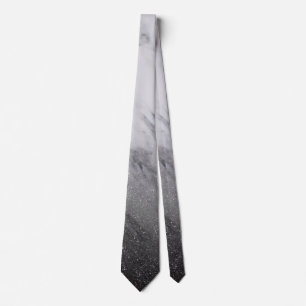 Zwarte Marmeren Uitlopende Waterval Ombre Glitter Stropdas