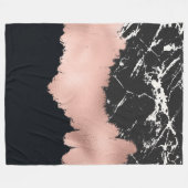 zwarte marmeren verfstreken fleece deken (Voorkant (Horizontaal))