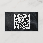Zwarte marmeren visitekaartje met QR-code (Achterkant)