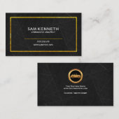 Zwarte marmergouden handschoenen voor professionel visitekaartje (Voorkant / Achterkant)