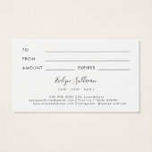 zwarte marmeringskaart Cadeaukaart Visitekaartje (Achterkant)