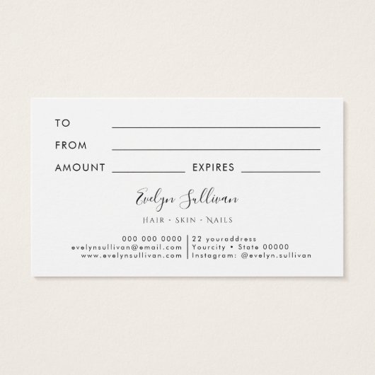 zwarte marmeringskaart Cadeaukaart Visitekaartje (Achterkant)