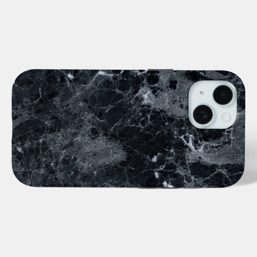 Zwarte marmertextuur Case-Mate iPhone case (Achterkant (horizontaal))