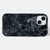 Zwarte marmertextuur Case-Mate iPhone case (Achterkant (horizontaal))