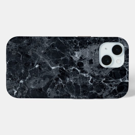 Zwarte marmertextuur Case-Mate iPhone case (Achterkant (horizontaal))