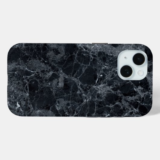 Zwarte marmertextuur Case-Mate iPhone case (Achterkant (horizontaal))