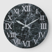 Zwarte marmertextuur grote klok (Voorkant)