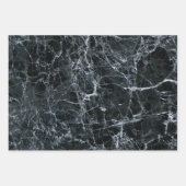 Zwarte marmertextuur inpakpapier vel (Voorkant 3)