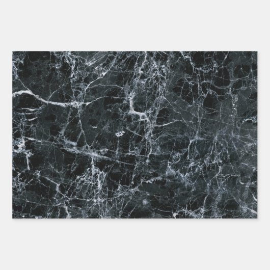 Zwarte marmertextuur inpakpapier vel (Voorkant 2)