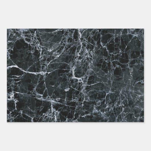 Zwarte marmertextuur inpakpapier vel (Voorkant)