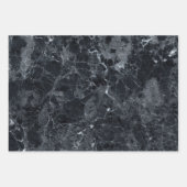 Zwarte marmertextuur inpakpapier vel (Voorkant 3)