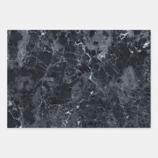 Zwarte marmertextuur inpakpapier vel (Voorkant 3)