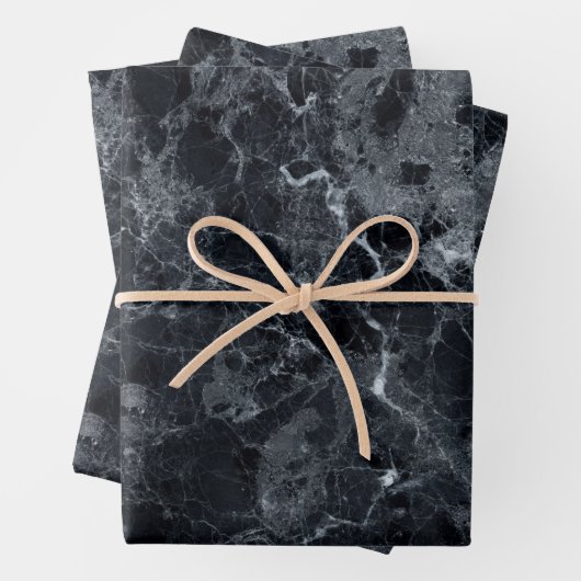 Zwarte marmertextuur inpakpapier vel (In situ)