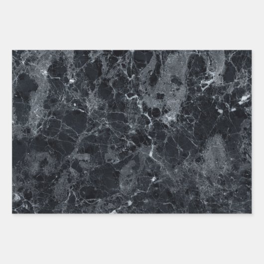 Zwarte marmertextuur inpakpapier vel (Voorkant)