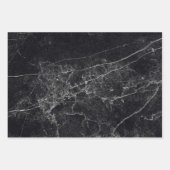 Zwarte marmertextuur inpakpapier vel (Voorkant)