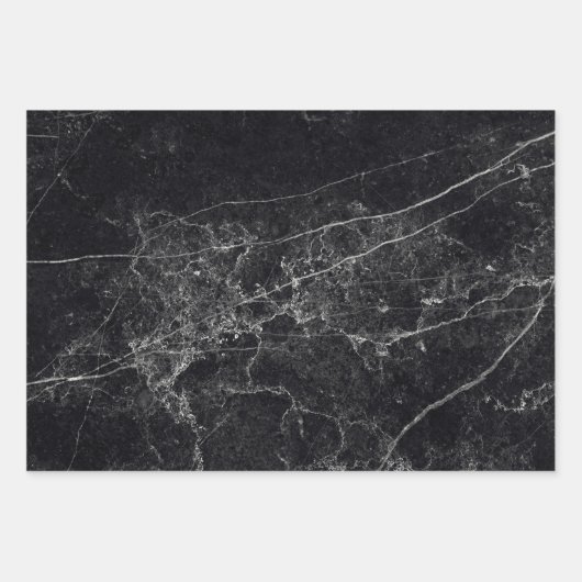 Zwarte marmertextuur inpakpapier vel (Voorkant)