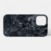 Zwarte marmertextuur iPhone hoesje (Achterkant horizontaal)