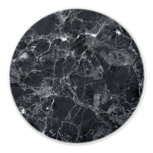Zwarte marmertextuur keramische knop (Voorkant)