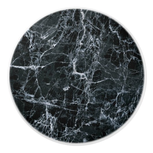 Zwarte marmertextuur keramische knop (Voorkant)