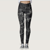 Zwarte marmertextuur leggings (Voorkant)
