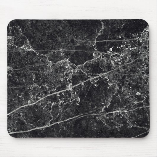 Zwarte marmertextuur muismat (Voorkant)