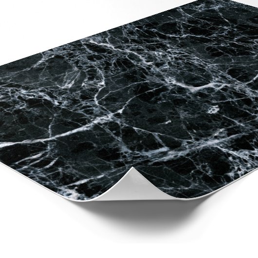 Zwarte marmertextuur poster (Hoek)