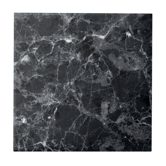Zwarte marmertextuur tegeltje (Voorkant)