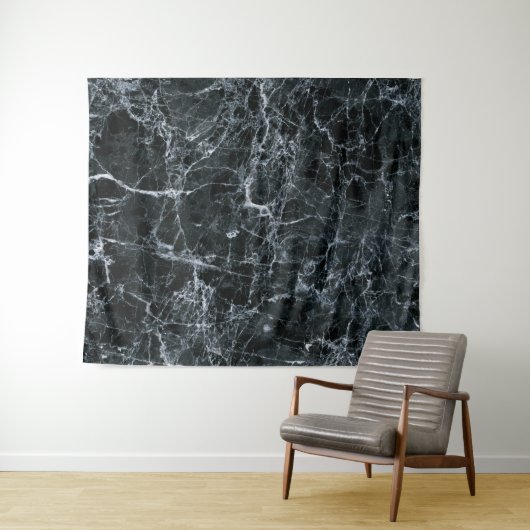 Zwarte marmertextuur wandkleed (In Situ (horizontaal))