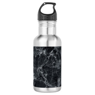 Zwarte marmertextuur waterfles 