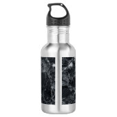 Zwarte marmertextuur waterfles  (Achterkant)