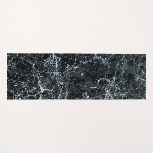 Zwarte marmertextuur yogamat (Voorkant (horizontaal))