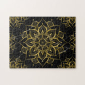 Zwarte marmeryoga, goudmakreel legpuzzel (Horizontaal)