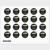 Zwarte Martini Cocktail Feest Confetti Ronde Sticker (Vel)