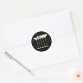 Zwarte Martini Cocktail Feest Confetti Ronde Sticker (Envelop)