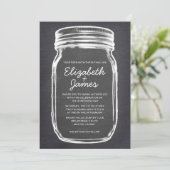 Zwarte Mason Jar Wedding Invitations Kaart (Staand voorkant)